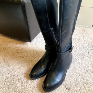 Vince Camuto Black Leather Riding Boots size 6.